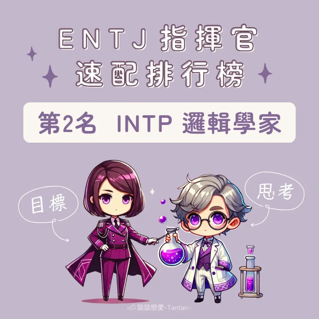 ENTJ愛情配對第2名：INTP 邏輯學家